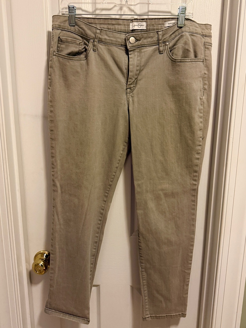 Jessica Simpson Olive Green Stretch Cropped Jeans